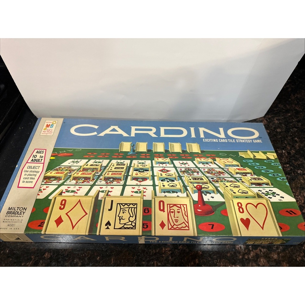 Vintage Milton Bradley Cardino Board Game 1970 Strategy Family Game Complete